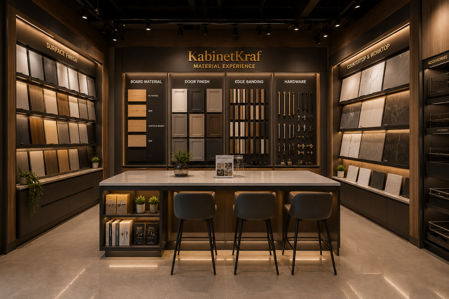 Ruang sample material kabinet